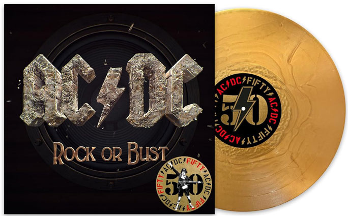 Acdc Rock Or Bust 50 anniversaire vinyle lp edition collector gold or