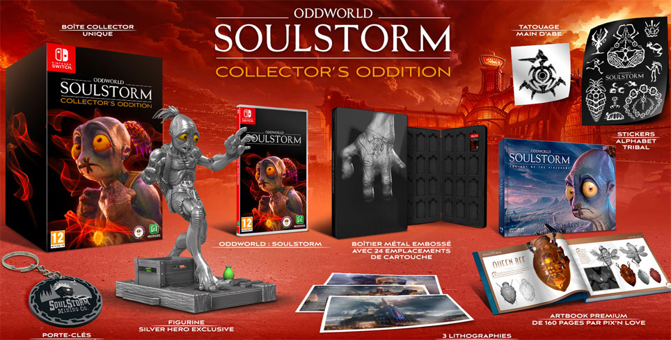 oddorld soulstorm collector edition coffret figurine nintendo switch