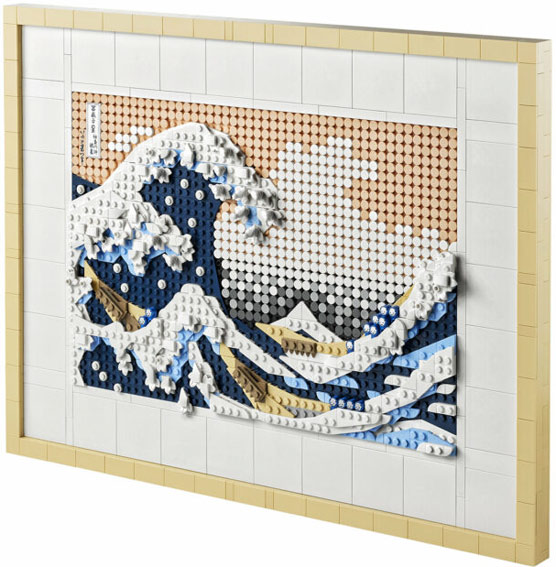 tableau lego vague hokusai mont fuji