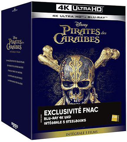 Pirates des Caraibes coffret integrale Steelbook collector Bluray 4K Ultra HD