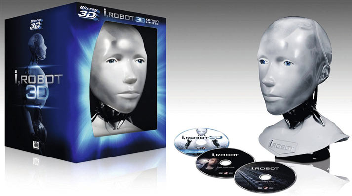 Coffret-collector-i-robot-tete-NS5-sonny-edition-limite-figurine-statue-Blu-ray-3D