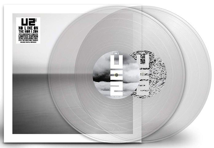 U2-vinyle-collector-edition-limitee-no-line-on-the-horizon-LP-clear-transparent