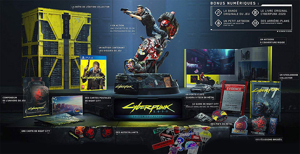 coffret collector cyberpunk 2077 77 PS4 Xbox edition limitee steelbook figurine
